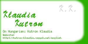 klaudia kutron business card